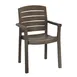 Grosfillex 46119037 Acadia Classic Stacking Dining Armchair, Bronze, Rexform Resin, Ladder Back 1 image