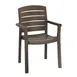 Grosfillex US119037 Acadia Classic Stacking Dining Armchair, Bronze, Rexform UV Resistant Resin, Ladder Back 1 image