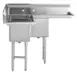 Hubert 29N-060 Kratos® 3 Comp. Corner Sink, 44.5"W X 20"D X 43.75"H, 16 Ga 1 image