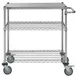 Hubert 93978 Chrome 3-Tier Wire Cart with Stainless Steel Top - 36"L x 24"W x 39 1/2"H 1 image
