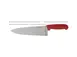 Omcan USA 12008 Chef Knife - 8" Stamped Blade, Steel, Red Polypropylene Handle, 7-9" Length 1 image