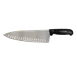 Omcan USA 12172 Chef Knife – 10" Stamped Knife, Granton Edge, Black Plastic Handle, Stainless Blade 1 image