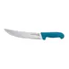 Omcan USA 12211 Steak Knife – 10" Curved Stainless Steel Blade, Blue Poly Handle, 10"-14" Length 1 image