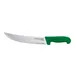 Omcan USA 12215 Steak Knife – 10" Curved Stainless Steel Blade, Green PP Handle, Stamped 1 image