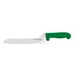 Omcan USA 12437 Slicing Knife – 9" Off‑Set Blade, Wave Edge, Green Polypropylene Handle 1 image