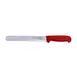 Omcan USA 12668 Slicing Knife – 10" Blade, Wave Edge, Stamped, Red Polypropylene Handle 1 image