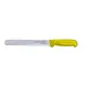 Omcan USA 12672 Slicing Knife, 10" Straight Blade, Wave Edge, Stamped, Yellow Polypropylene Handle 1 image