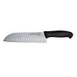 Omcan USA 12761 - 7" Granton Edge Chef Knife, Stainless Steel Blade, Black Plastic Handle, Cutlery 1 image