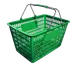 Omcan USA 13024 Shopping Basket, Green Plastic with Steel Handles Plastic‑Coated, 50 lb 1 image