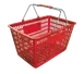 Omcan USA 13025 Shopping Basket, Red Plastic, 50 lb, Steel Handles with Plastic Coating 1 image