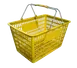 Omcan USA 13027 Shopping Hand Basket, 50 lb, Yellow Plastic, Steel Handles Plastic Coated 1 image