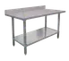 Omcan USA 22088 48" Open Base Work Table with Open With Undershelf, 4" Backsplash / 18 Gauge Top 1 image