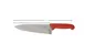 Omcan USA 23876 - Chef Knife, 8" Stamped Stainless Steel Blade, Red Plastic Handle, 7"-9" Length 1 image