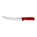 Omcan USA 23892 Breaking Knife – 8" Curved Blade, Stainless Steel, Red Plastic Handle 1 image