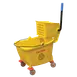Omcan USA 24413 Mop Bucket & Wringer, 22" x 13½" x 34½" Yellow, 32 Qt Side‑Press, Casters 1 image