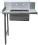Omcan USA 28482 36" Stainless Steel Soiled Dishtable with Sink, Left Side / 10" Splash Height 1 image