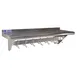 Omcan USA 31853 Wall-Mounted Pot Rack Overshelf, 12" x 60", 11 Hooks, Stainless Steel, NSF 1 image