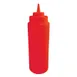 Omcan USA 40472 - 24oz Red Squeeze Bottle, Wide Mouth, Dishwasher Safe, Single Tip, 4/Set 1 image