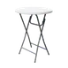 Omcan USA 41595 32" Round Folding Table, 43" H, Steel Frame, HDPE Top, Bar Height, Full Circle, Plastic Finish 1 image