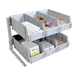 Omcan USA 43642 Condiment Organizer, 16.75"W x 12.37"D x 12"H, 6-Section Gray Polypropylene/Aluminum 1 image