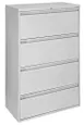 Omcan USA 45791 - 36" Wide Light Gray Lateral Office Storage Filing Cabinet, 4-Drawer 1 image