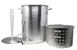 Omcan USA 47172 Fryer/Boiler/Steamer Set, 30qt 12.9"x15.4" Pot Lid, 10qt 12.2"x5.1" Pot, Aluminum 2 image
