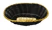 Omcan USA 47194 - Woven Long Oval Food Display Basket, 9"D x 6.25"W x 2.25"H, Black with Golden Trim 1 image