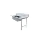 Omcan USA 48486 Soiled Straight Dishtable with (2) 20"x20" Sinks – 72" W x 30" D / Right to Left 1 image