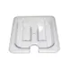 Omcan USA 80024 1/3 Size Clear Polycarbonate Lid, Handled Spoon-Notched Slotted, 12-4/5" x 6-15/96" 1 image