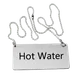 Omcan USA 80135 Hot Water Beverage Sign, Hanging Stainless Steel Sign with Chain – Kitchen Display 1 image