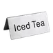 Omcan USA 80141 - Iced Tea Stainless Steel Beverage Tent Sign, Printed Metal Tabletop Display 1 image