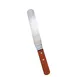 Omcan USA 80144 Offset Bakery Spatula, 6-1/2" x 1-5/16" Steel Blade, Brown Wood Handle 1 image