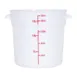 Omcan USA 80238 Food Storage Container – 18‑Qt Round Polypropylene, White, Container Only, NSF 1 image