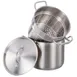 Omcan USA 80241 3-Piece 8 Qt Stainless Steel Pasta Cooker Set, Inset, Dishwasher Safe, NSF - Set 1 image