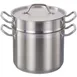 Omcan USA 80246 Double Boiler, 12‑Qt 3‑Piece Stainless Steel Inset Lid, Handles, NSF 1 image