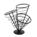 Omcan USA 80256 French Fry Holder, 3‑Coned Wire Black Metal Basket For French Fries 1 image