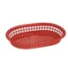 Omcan USA 80356 Platter Basket – Oval Plastic Serving Tray, 10-3/4" x 7-1/4" x 1-1/2", Red, 9" Size 1 image