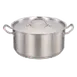 Omcan USA 80427 Brazier Pan, 15-1/16" x 8" (15-Qt) Stainless Steel with Cover, NSF 1 image