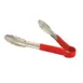 Omcan USA 80541 Utility Tongs – 9" Stainless Steel Tongs with Red Plastic Coated Handle 1 image