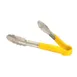 Omcan USA 80542 Utility Tongs – 9" Stainless Steel with Yellow Plastic Coated Handle 1 image