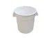 Omcan USA 80582 Commercial Round Trash Can, 10‑Gallon White Polyethylene Container, NSF Certified 1 image