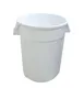 Omcan USA 80584 Round Commercial Trash Can, 32‑Gallon White Polyethylene, NSF Certified 1 image