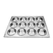 Omcan USA 80628 Muffin Pan, 14" x 10-3/4" 12-Cup Aluminum Uncoated Baking Pan 1 image