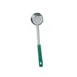 Omcan USA 80784 - 4 Oz One-Piece Stainless Steel Perforated Portion Control Spoon with Green Handle 1 image