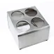 Omcan USA 80816 Stainless Steel Flatware Cylinder, 4 Holes, 2-Tier Holder, Ideal for Kitchen Storage 1 image