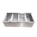 Omcan USA 80865 Condiment Bar Holder – 4‑Compartment Stainless Steel Base with Clear Cover, 12" Wide 1 image