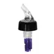 Omcan USA 80882 1-1/8 oz Plastic Liquor Pourer with Collar, Clear Spout, Purple Tail, 12/Pack 1 image