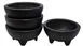 Omcan USA 80951 - 10 oz. Black Molcajete Salsa Bowl, 5.1" Dia x 2.8" H, Polypropylene 1 image