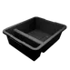 Omcan USA 81075 Bus Box – 21″W x 17″D x 7″H, 2-Compartment, Black Polypropylene, NSF Certified 1 image