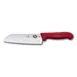Victorinox 5.2521.17B Santoku Knife, 7" Granton Blade, Stamped, Red Fibrox Handle, Hollow Edge 1 image